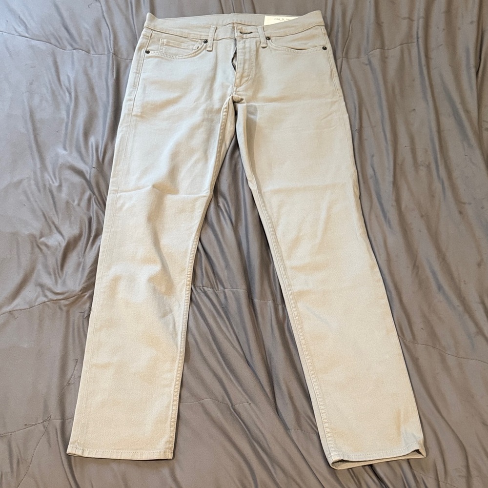 rag & bone Men's Light Gray Slim Jeans